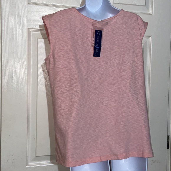 “Celestial Blue” Sleeveless Top XL Pink - Picture 2 of 8